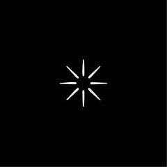 Minimalistic starburst design on black background