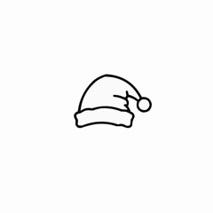 Fototapeta premium Outline of Santa Claus hat on white background