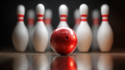 Bowling strike concept. Blue Bowling Ball hits bowling pins. Transparent background strike, bowling, pin, ten, illustration, ball, icon