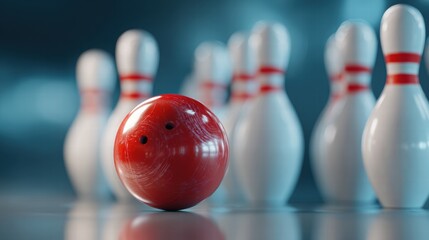 Bowling strike concept. Blue Bowling Ball hits bowling pins. Transparent background pin, bowling, ten, icon, illustration, ball, strike