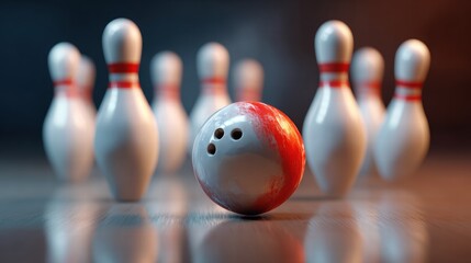 Bowling strike concept. Blue Bowling Ball hits bowling pins. Transparent background pin, ball, strike, ten, bowling, illustration, icon