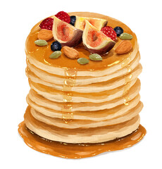 stack of pancakes with syrup