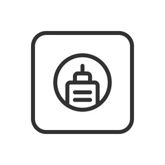 Fototapeta premium Office, Work Office Building line icon – minimalist office building outline vector for corporate headquarters, business location, workplace symbol UI