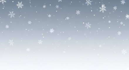 Fototapeta premium Snowflakes falling on a light blue background creating a winter wonderland