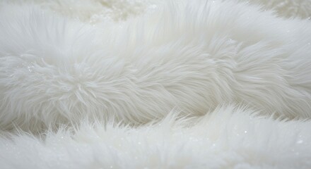 Thick, luxurious white fur, resembling freshly fallen snow during a winter storm. This soft texture offers immense warmth and comfort in extreme cold ,fur ,natural habitat ,dense
