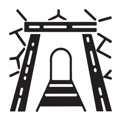 Mine Entrance icon or logo isolated sign symbol vector illustration - high quality black style vector icons