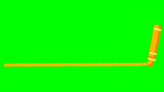 黄色いクレヨンで左から右に線を引く