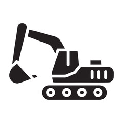 Mini Excavator icon or logo isolated sign symbol vector illustration - high quality black style vector icons
