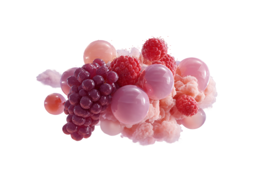 Surrealistic depiction of floating snack in imaginative dreamlike scene isolated on transparent background