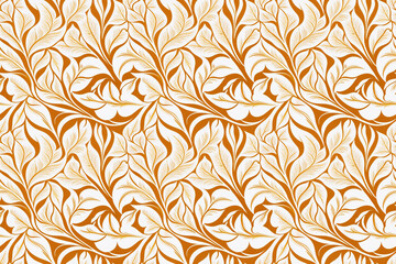 Fototapeta premium Artistic seamless minimalist abstract pattern with stylized golden leaves, gold lines, luxury, elegance, for designer wallpapers, posters, art prints