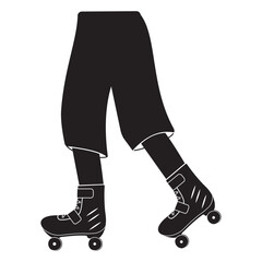 Silhouette of legs for roller skating.