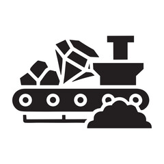 Ore Processing Plant icon or logo isolated sign symbol vector illustration - high quality black style vector icons