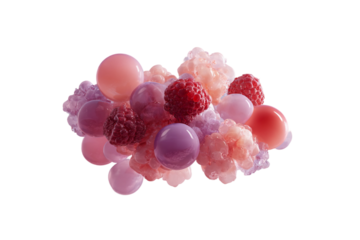 Creative floating snack illustration in ethereal surrealism isolated on transparent background