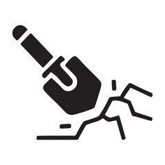 Shoveling Ore icon or logo isolated sign symbol vector illustration - high quality black style vector icons