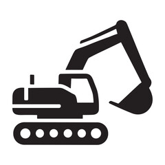 Small Excavator icon or logo isolated sign symbol vector illustration - high quality black style vector icons