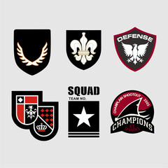 Naklejka premium Vintage Emblem and Shield Badge Collection Vector Design