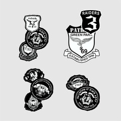 set of vintage labels