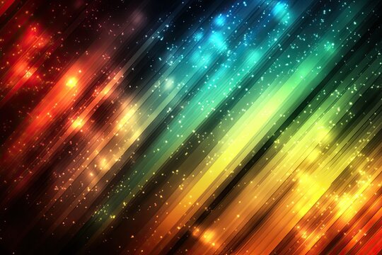 Colorful streaks and sparks create a vibrant texture