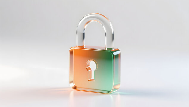 High-end translucent lock icon security UI design