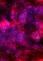 赤紫のキラキラ輝く星空