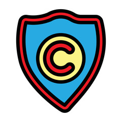 Obraz premium Copyright Shield Vector Filled Icon Design