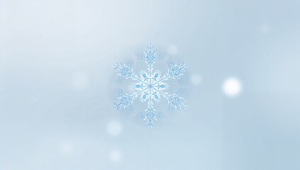 Delicate snowflake with intricate details sparkling against a soft, dreamy blue background evokes winter wonder and holiday magic creating a festive atmosphere