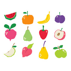 Abstract Tropical Fruit Illustration