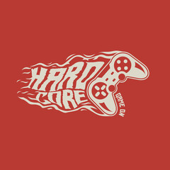 Hard Core Game on console vintage vector boys graphic design.eps © Saranya