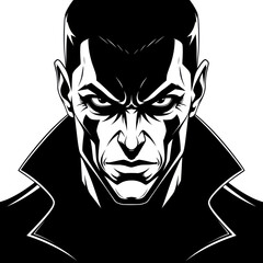 Intense Man With Sharp Features And Dark Aura.