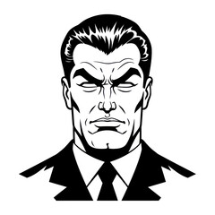 Intense gaze of a determined man in a suit, focused expression.