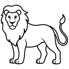 vector illustration of cartoon lion