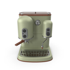 retro green espresso machine front view