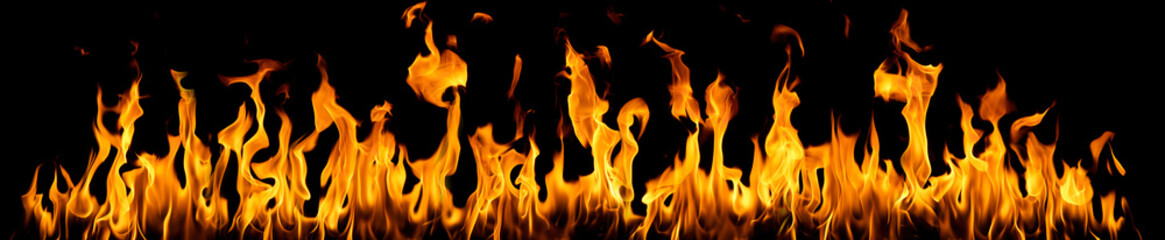 Fototapeta premium flame blaze at night concept. Set fire flame isolated black background. motion design, burst effect, cinematic explosion scenes, heat energy in a torch. heat texture, burn in the grill, fire sizzling