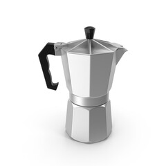 classic stovetop moka coffee pot for home brewing use
