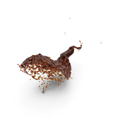 bold twisting coffee splash curve captured in high-speed