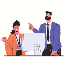 Illustration of an Business team conversation