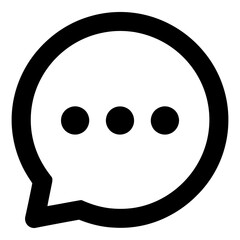 Fototapeta premium Minimalist line art icon of a circular speech bubble with an ellipsis, symbolizing ongoing communication, messaging, and pending dialogue