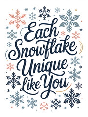 White background with blue and pink snowflakes