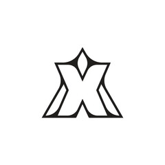 letter AX logo design concept line
