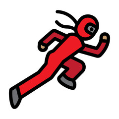 Ninja Running Vector Filled Icon Design