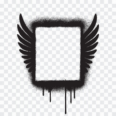Grungy Winged Frame Spray Paint Effect Grunge Spray Paint Border Pack – Drip & Splatter Frames Urban Graffiti Border Set – Street Style Square Frames