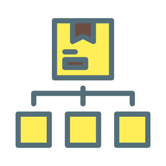 hierachical sturcture product. This is a vector single icon with a filled outline style. Suitable for any purpose, such as website design, mobile app design, logo design, pattern design, etc.	