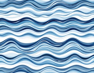 Abstract Blue Wave Pattern Design with Fluid Lines and Soft Visual Texture for Background Use
