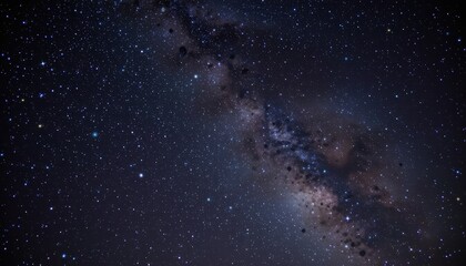 Stunning Night Sky Displaying the Milky Way and Twinkling Stars in the Dark Cosmos