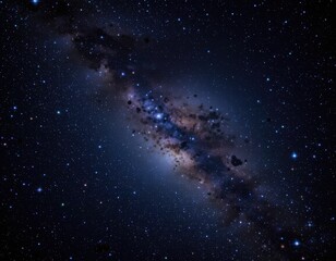 Stunning View Of A Spiral Galaxy Glowing In The Depths Of Outer Space Filled With Stars