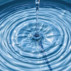 Close Up of Water Ripples Created by a Droplet Falling into a Calm Surface