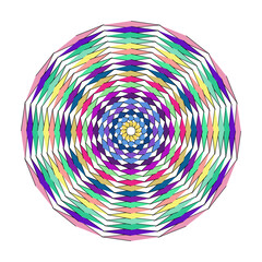 Smoke colorful mandala pattern isolated on, radial symmetry design