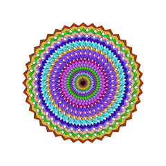 Smoke colorful mandala pattern isolated on, a vibrant circular design
