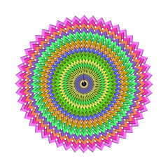 Smoke colorful mandala pattern isolated on, a vibrant and intricate design
