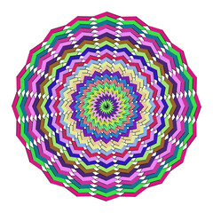 Smoke colorful mandala pattern isolated on is a digital design
